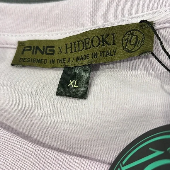 PING x HIDEOKI 19th Collection T-Shirt Lavendar XL NWT - Picture 5 of 11